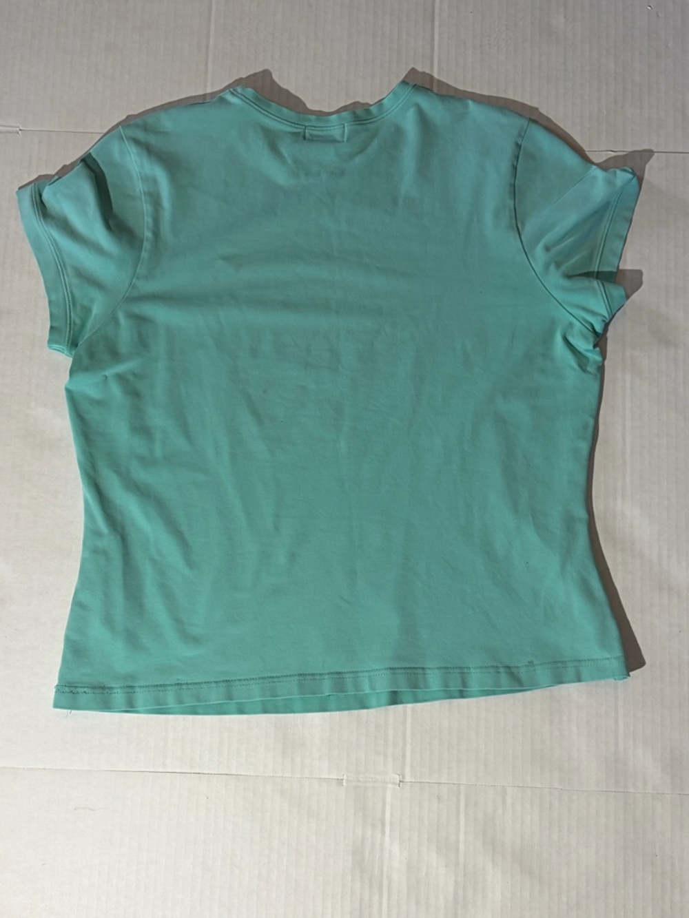 Lilly Pulitzer Teal Short Sleeve Tee with Pink Palm Embroidery - Picture 2 of 3